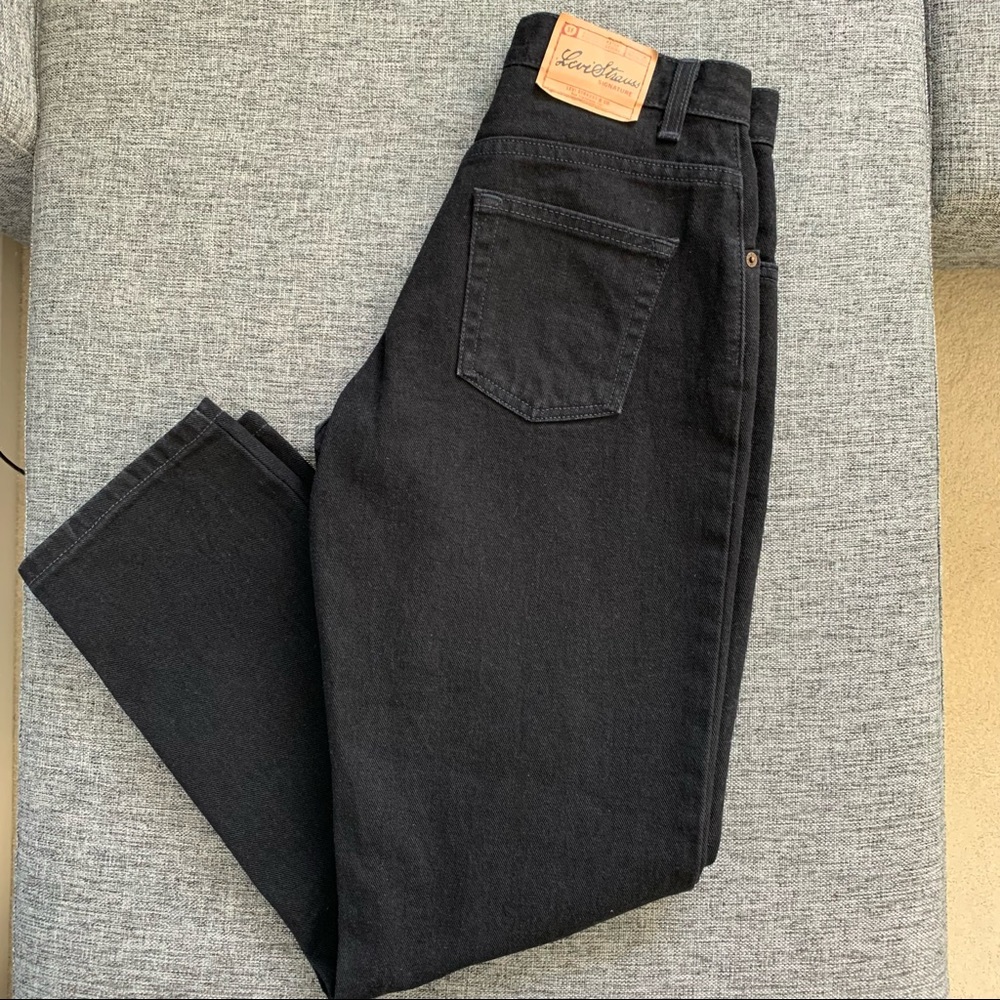 Black straight leg jeans